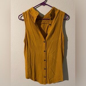 MAEVE size 10 orange button-down sleeveless dress top blouse